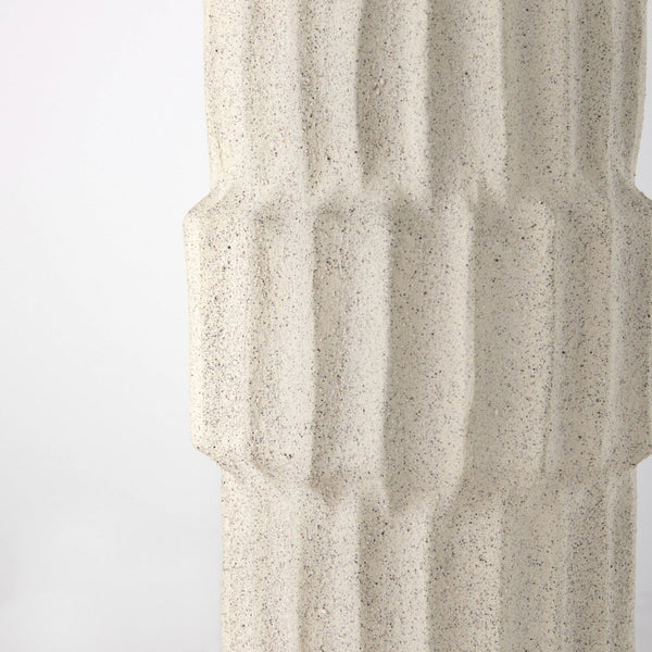 Mercana Cardon Elegant Ribbed Ceramic Vase - Sculptural Home Decor Accent for Modern and Coastal Interiors Cream Ceramic | 14H 69473