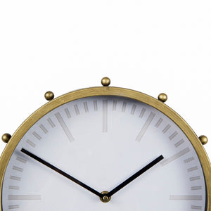 Mercana Marian Sculptural Table Clock - Rustic Metal Accent with Studded Design for Modern & Industrial Decor Gold Metal | Round 69482