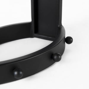 Mercana Marian Striking Studded Table Clock - Industrial Metal Design for Bold Home Decor and Style Black Metal | Oval 69483