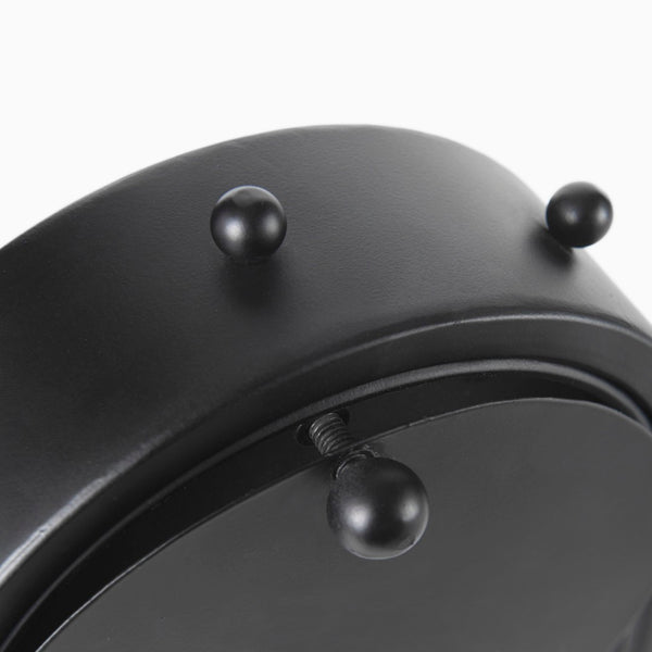 Mercana Marian Striking Studded Table Clock - Industrial Metal Design for Bold Home Decor and Style Black Metal | Oval 69483