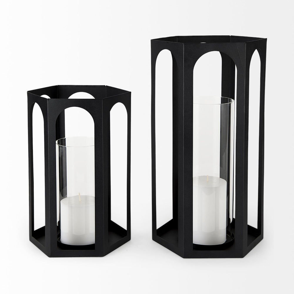 Mercana Balley Elegant Hexagonal Candle Holder Lanterns for Modern Décor and Ambient Lighting Showcase 69532