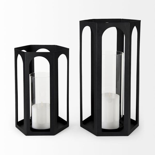 Mercana Balley Elegant Hexagonal Candle Holder Lanterns for Modern Décor and Ambient Lighting Showcase 69532