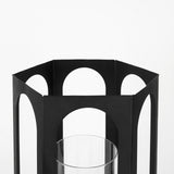 Mercana Balley 9.4L x 9.4W x 19.7H Set of Two Matte Black Metal Hexagonal Candle Holder Lanterns  69532