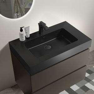 English Elm Alice 30" Gray Modern Bathroom Vanity With Floating Design, Soft-Close Drawers & Stylish Sink Basin W1865S00026