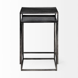 Mercana Kasey Galvanized Metal Nesting Accent Tables - Modern, Versatile Design for Stylish Living Spaces 69338