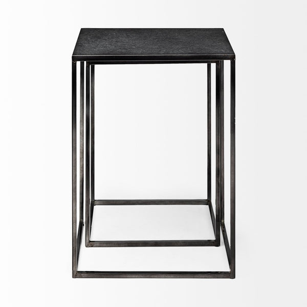 Mercana Kasey Galvanized Metal Nesting Accent Tables - Modern, Versatile Design for Stylish Living Spaces 69338