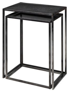 Mercana Kasey Galvanized Metal Nesting Accent Tables - Modern, Versatile Design for Stylish Living Spaces 69338