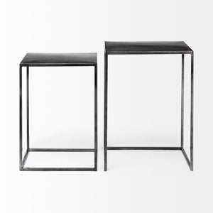 Mercana Kasey Galvanized Metal Nesting Accent Tables - Modern, Versatile Design for Stylish Living Spaces 69338