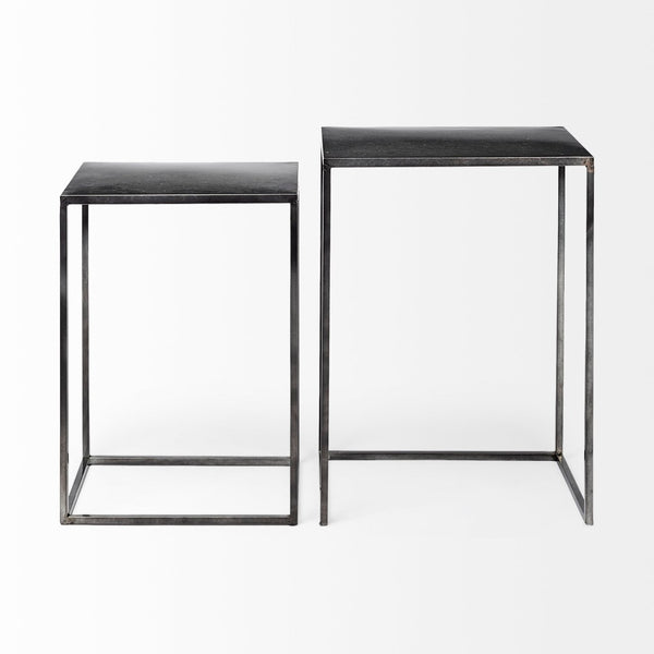 Mercana Kasey Galvanized Metal Nesting Accent Tables - Modern, Versatile Design for Stylish Living Spaces 69338