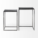 Mercana Kasey (Set of 2) 17.7L x 12.6W x 24.4H Galvanized Metal Nesting Accent Tables 69338