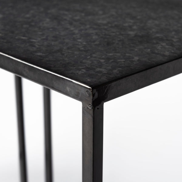 Mercana Kasey Galvanized Metal Nesting Accent Tables - Modern, Versatile Design for Stylish Living Spaces 69338