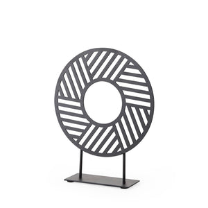 Mercana Micra Modern Matte Black Decorative Object on Stand - Sculptural Accent for Contemporary Spaces Black Metal | 11H 69493