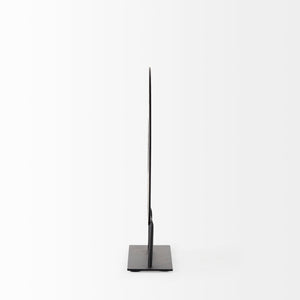 Mercana Micra Modern Matte Black Decorative Object on Stand - Sculptural Accent for Contemporary Spaces Black Metal | 11H 69493