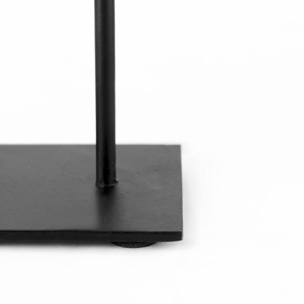Mercana Micra Modern Matte Black Decorative Object on Stand - Sculptural Accent for Contemporary Spaces Black Metal | 11H 69493