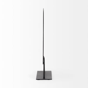 Mercana Micra Modern Matte Black Decorative Object on Stand - Sculptural Accent for Contemporary Spaces Black Metal | 13H 69494