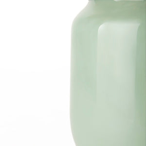 Mercana Minty Stylish Glass Vase with Matte Gold Neck Cuff - Elegant Centerpiece for Modern Decor & Florals Green Glass | 12H 69552