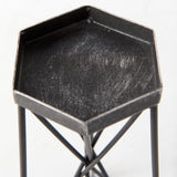 Mercana Sixx I Small Antiqued Metal Hexagonal Table Candle Holder  67886