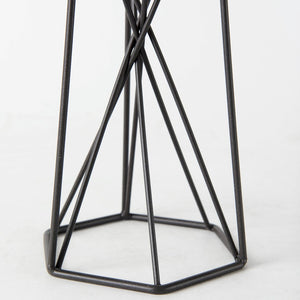 Mercana Sixx Hexagonal Candle Holder - Modern Industrial Design for Stylish Home Décor & Tabletop Display Antiqued Metal | 8.1H 67886