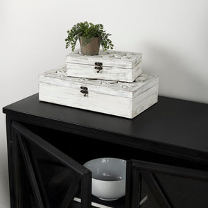 Mercana Floribundus Handcrafted Decorative Boxes with Mirror Inlay for Elegant Storage and Display Solutions 57544
