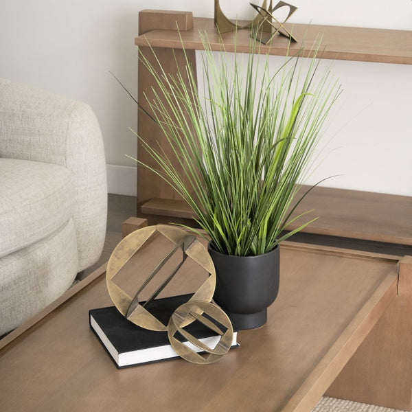 Mercana Cusco Geometric Decorative Object in Antiqued Gold - Modern Accent for Stylish Home Interiors Gold Iron | 6H 68663