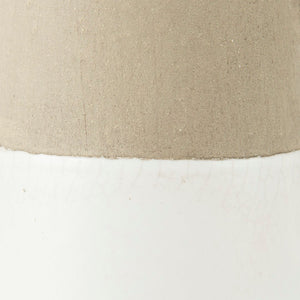 Mercana Garand Two-Toned Ceramic Jug - Stylish Farmhouse Accent for Modern and Rustic Home Decor Spaces White/Natural Ceramic | 10H 31058