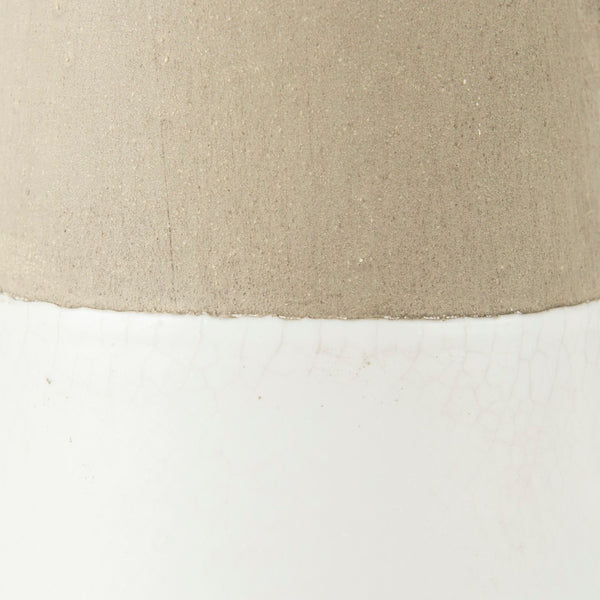 Mercana Garand Two-Toned Ceramic Jug - Stylish Farmhouse Accent for Modern and Rustic Home Decor Spaces White/Natural Ceramic | 10H 31058