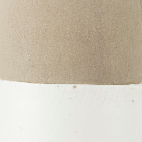 Mercana Garand Two-Toned Ceramic Jug - Stylish Farmhouse Accent for Modern and Rustic Home Decor Spaces White/Natural Ceramic | 14H 31059