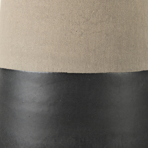 Mercana Garand Elegant Two-Toned Ceramic Jug - Modern Farmhouse Decor for Stylish Interiors and Vases Black/Natural Ceramic | 14H 31062