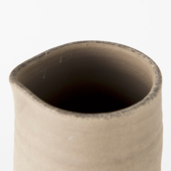 Mercana Garand Elegant Two-Toned Ceramic Jug - Modern Farmhouse Decor for Stylish Interiors and Vases Black/Natural Ceramic | 16H 31063