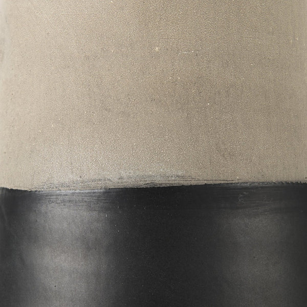 Mercana Garand Elegant Two-Toned Ceramic Jug - Modern Farmhouse Decor for Stylish Interiors and Vases Black/Natural Ceramic | 16H 31063