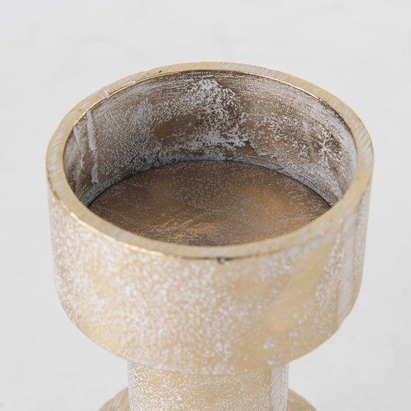 Mercana Bolton Elegant Metal Candle Holders with Brushed Finish for Modern Home Décor & Ambient Lighting Gold Metal | Set of 2 69162