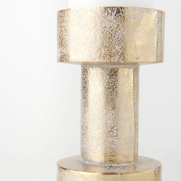 Mercana Bolton Elegant Metal Candle Holders with Brushed Finish for Modern Home Décor & Ambient Lighting Gold Metal | Set of 2 69162