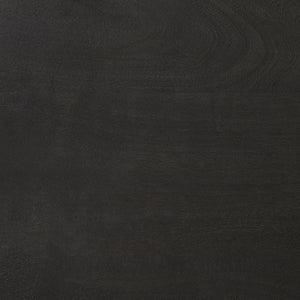 Mercana Kiran C-Shape Stool: Stylish Mango Wood Seat with Matte Iron Base for Modern Home and Bar Spaces Black Wood | Black Metal | Bar 69172