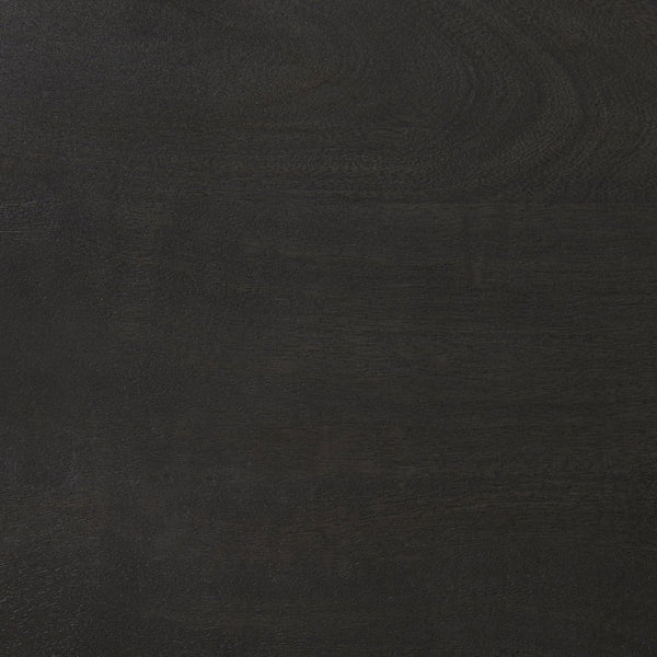 Mercana Kiran C-Shape Stool: Stylish Mango Wood Seat with Matte Iron Base for Modern Home and Bar Spaces Black Wood | Black Metal | Bar 69172