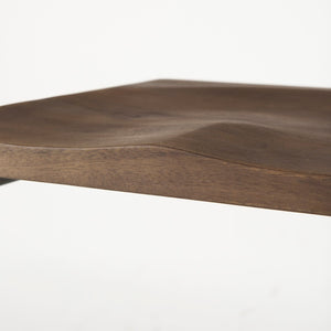 Mercana Kiran C-Shape Stool: Stylish Mango Wood Seat with Matte Iron Base for Modern Home and Bar Spaces Brown Wood | Antique Nickel | Bar 69173