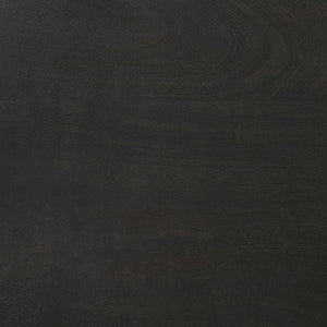 Mercana Kiran Minimalist Mango Wood Stool with Sleek Iron Base for Modern, Farmhouse, or Urban Interiors Black Wood | Black Metal | Counter 69175