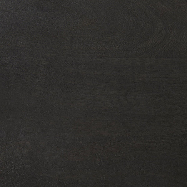 Mercana Kiran Minimalist Mango Wood Stool with Sleek Iron Base for Modern, Farmhouse, or Urban Interiors Black Wood | Black Metal | Counter 69175