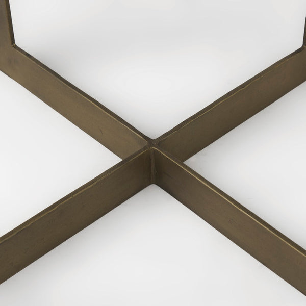 Mercana Faye Versatile Nesting Accent Tables for Modern Living Spaces - Durable Wood and Metal Design Beige Wood | Gold Metal | Set of 2 69179