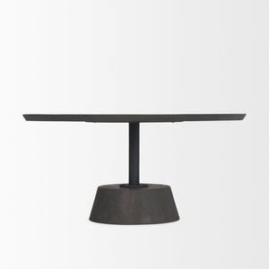 Mercana Maxwell Round Coffee Table - Modern Elegance for Small Spaces with Solid Mango Wood and Metal Base 69202