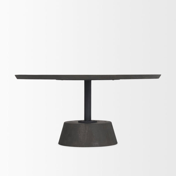 Mercana Maxwell Round Coffee Table - Modern Elegance for Small Spaces with Solid Mango Wood and Metal Base 69202