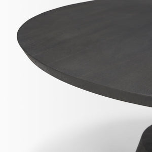 Mercana Maxwell Round Coffee Table - Modern Elegance for Small Spaces with Solid Mango Wood and Metal Base 69202