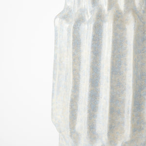 Mercana Cardon Ceramic Vase - Contemporary Light Gray Accent with Ribbed Texture for Modern Home Décor Gray Ceramic | 23H 69472