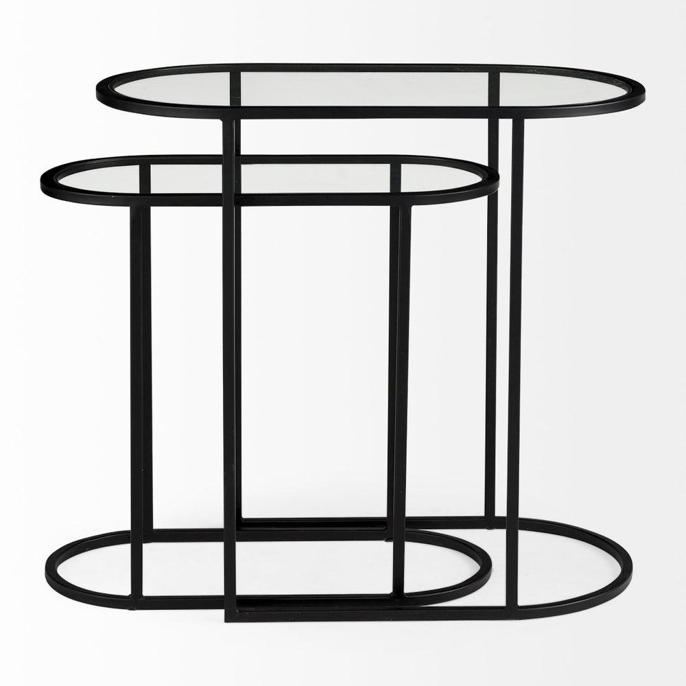Mercana Celine Elegant Set of Two Nesting Accent Tables for Versatile Living Room or Bedroom Decor Solutions 69492
