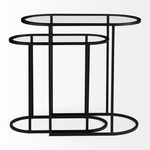 Mercana Celine Elegant Set of Two Nesting Accent Tables for Versatile Living Room or Bedroom Decor Solutions 69492