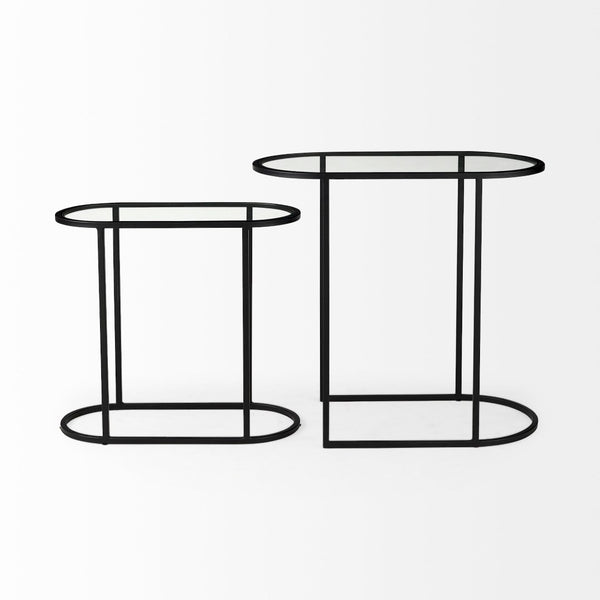 Mercana Celine Elegant Set of Two Nesting Accent Tables for Versatile Living Room or Bedroom Decor Solutions 69492