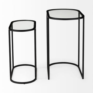 Mercana Celine Elegant Set of Two Nesting Accent Tables for Versatile Living Room or Bedroom Decor Solutions 69492