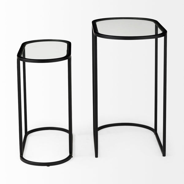 Mercana Celine Elegant Set of Two Nesting Accent Tables for Versatile Living Room or Bedroom Decor Solutions 69492