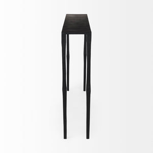 Mercana Timothy Industrial Console Table - Sleek Ebony Finish, Perfect for Narrow Spaces and Modern Interiors 69257