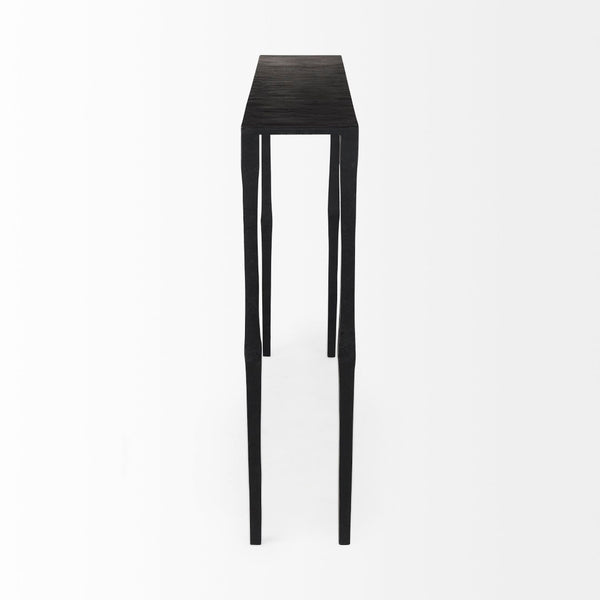 Mercana Timothy Industrial Console Table - Sleek Ebony Finish, Perfect for Narrow Spaces and Modern Interiors 69257
