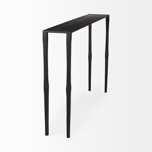 Mercana Timothy Industrial Console Table - Sleek Ebony Finish, Perfect for Narrow Spaces and Modern Interiors 69257